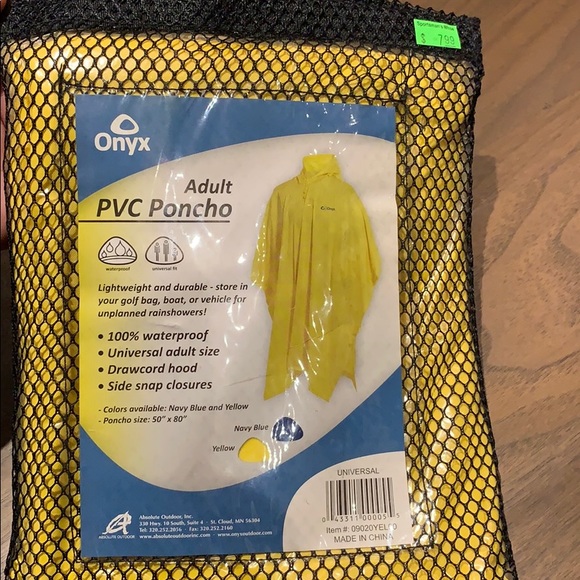 Onyx adult PVC Poncho - Picture 1 of 2